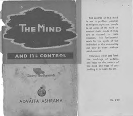 Mind and It's Control by Swami Budhananda