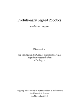 Evolutionary Legged Robotics