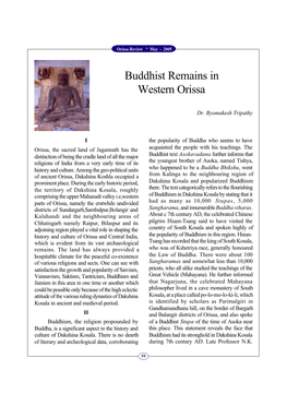 Buddhist Remains in Western Orissa