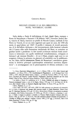 Concetta BIANCA NICCOLÒ CUSANO E