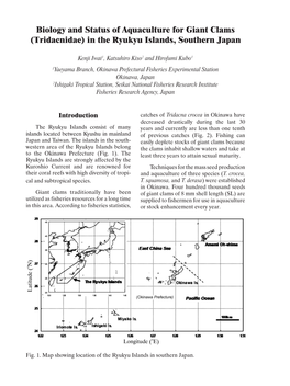 Biology and Status of Aquaculture for Giant Clams (Tridacnidae) in the Ryukyu Islands, Southern Japan