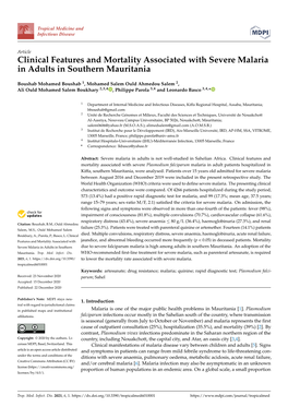 Clinical Features and Mortality Associated with Severe Malaria in Adults in Southern Mauritania