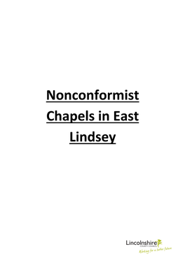 Nonconformist Chapels in East Lindsey