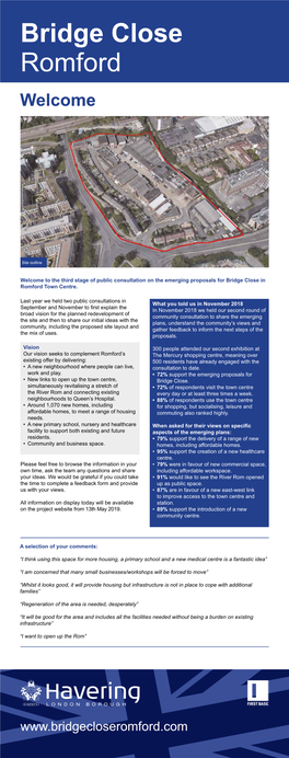 Bridge Close Romford Consultation Boards – May 2019