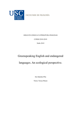 Greenspeaking English and Endangered Languages