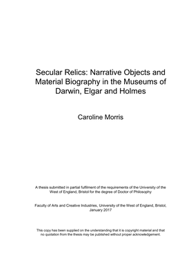 Secular Relics: Narrative Objects and Material Biography in the Museums of Darwin, Elgar and Holmes