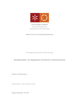 An Application Firewall for Android Devices Master Dissertation