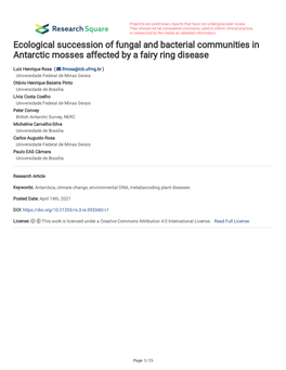 Ecological Succession of Fungal and Bacterial Communities in Antarctic Mosses Affected by a Fairy Ring Disease