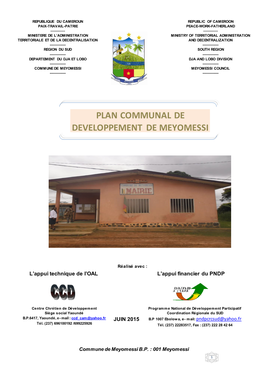 Plan Communal De Developpement De Meyomessi