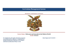 Curriculum Management System