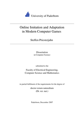 Online Imitation and Adaptation in Modern Computer Games