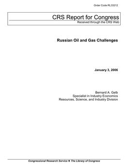 Russian Oil and Gas Challenges