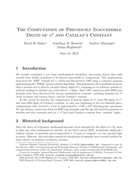 The Computation of Previously Inaccessible Digits of Π And