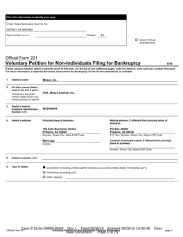 Bankruptcy Forms for Non-Individuals, Is Available