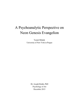 A Psychoanalytic Perspective on Neon Genesis Evangelion