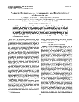 Methanothrix Spp. ALBERTO J