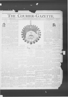 Courier Gazette: T Day, D Ec E M B Er 20, 1892