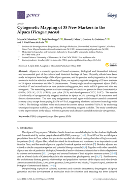 Cytogenetic Mapping of 35 New Markers in the Alpaca (Vicugna Pacos)