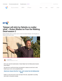 Ruben Blades on Fear the Walking Dead Series