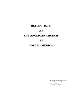 Reflections on the Anglican Church in North America