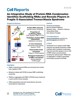 An Integrative Study of Protein-RNA Condensates Identifies Scaffolding