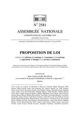 2581-I-1113-PPL-Faure-Muntian-Réforme Courtage Assurance-DCP Pastillé Publication