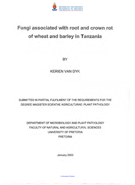 Fungi Associated with Root and Crown Rot of Wheat and Barley in Tanzania