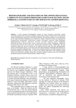 Biostratigraphy and Zonation of the Lower Cretaceous Carbonate Succession from Cernavodă-Lock Section, South Dobrogea, Eastern Part of the Moesian Platform (Romania)