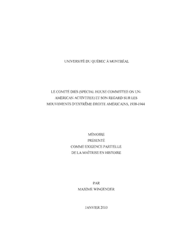 ET SON REGARD SUR LES MOUVEMENTS D'extrême DROITE Amérlcains, 1938-1944
