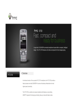 An Enhanced Version of the Successful HTC S710 Smartphone, the HTC