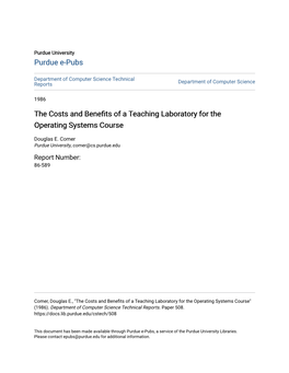 The Costs and Benefits of a Teaching