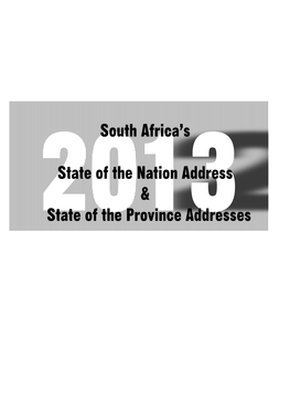 South Africa's State of the Nation Address & State of the Province Addresses