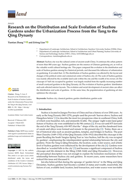 Research on the Distribution and Scale Evolution of Suzhou Gardens Under the Urbanization Process from the Tang to the Qing Dynasty