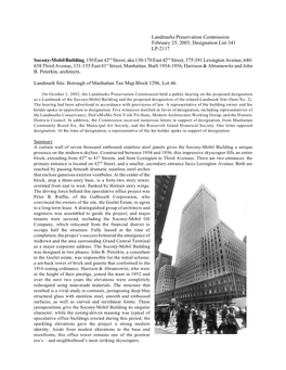 Socony-Mobil Building, 150 East 42Nd Street, Aka 130-170 East 42Nd Street, 375-391 Lexington Avenue, 640- 658 Third Avenue, 131-155 East 41St Street, Manhattan