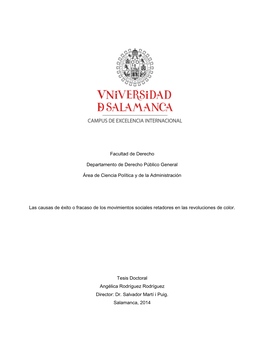 Facultad De Derecho Departamento De Derecho Público General Área De Ciencia Política Y De La Administración Las Causas De É