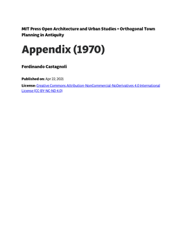 Appendix (1970)