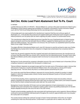 3Rd Circ. Kicks Lead Paint Abatement Suit to Pa. Court