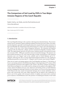 The Comparison of Soil Load by Pops in Two Major Imission Regions of the Czech Republic