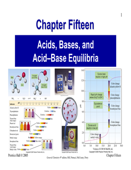 Chapter Fifteenfifteen Acids, Bases, and Acid–Base Equilibria