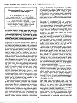 Timing and Significance of Crosscourse Mineralization in SW