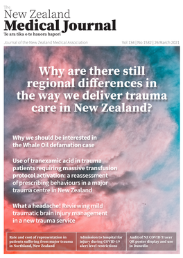 New Zealand Medical Association Vol 134 | No 1532 | 26 March 2021