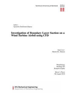 Investigation of Boundary Layer Suction on a Wind Turbine Airfoil Using CFD
