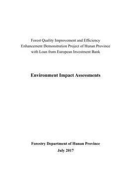 Environment Impact Assessments