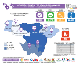 Situación Pichincha Por Covid-19 (Coronavirus) Casos Confirmados Por Cantón Fallecidos Por Cantón 6.453