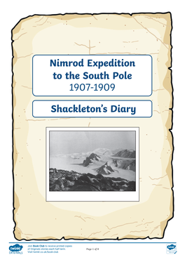 1907-1909 Nimrod Expedition to the South Pole Shackleton's Diary