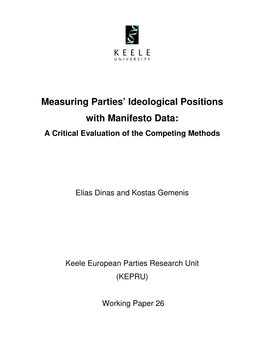 Measuring Parties' Ideological Positions with Manifesto Data