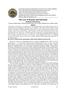 The Law of Karma and Salvation