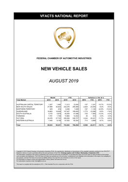 New Vehicle Sales August 2019