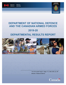 Department of National Defence and the Canadian Armed Forces 2019-20 Departmental Results Report