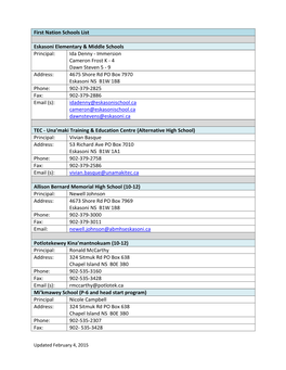 First Nation Schools List Eskasoni Elementary